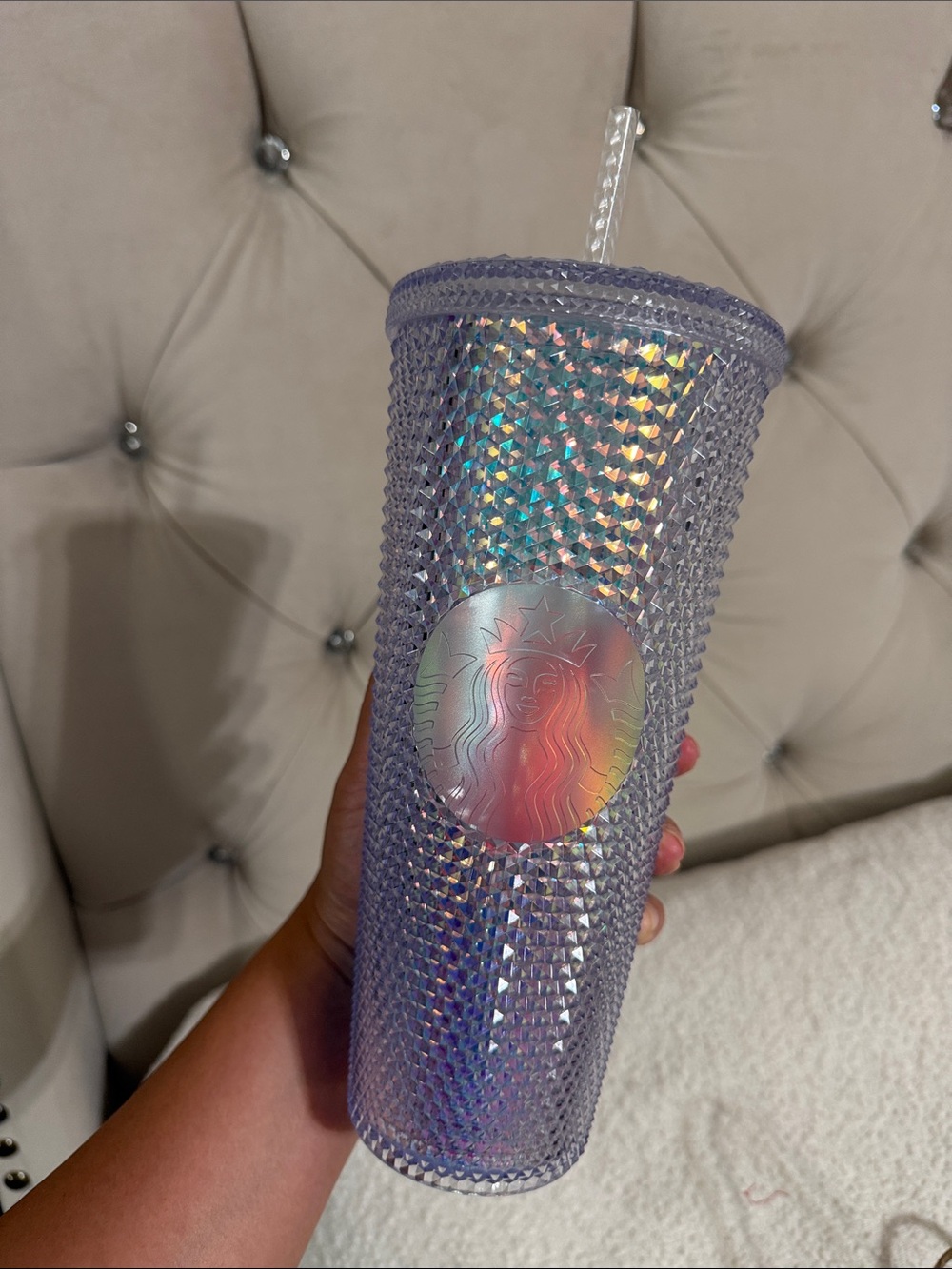 Discontinued Starbucks Studded Iridescent venti straw tumbler new
